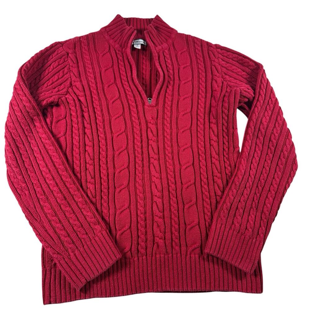 Croft And Barrow Women’s Quarter Zip Red Pullover Size Medium